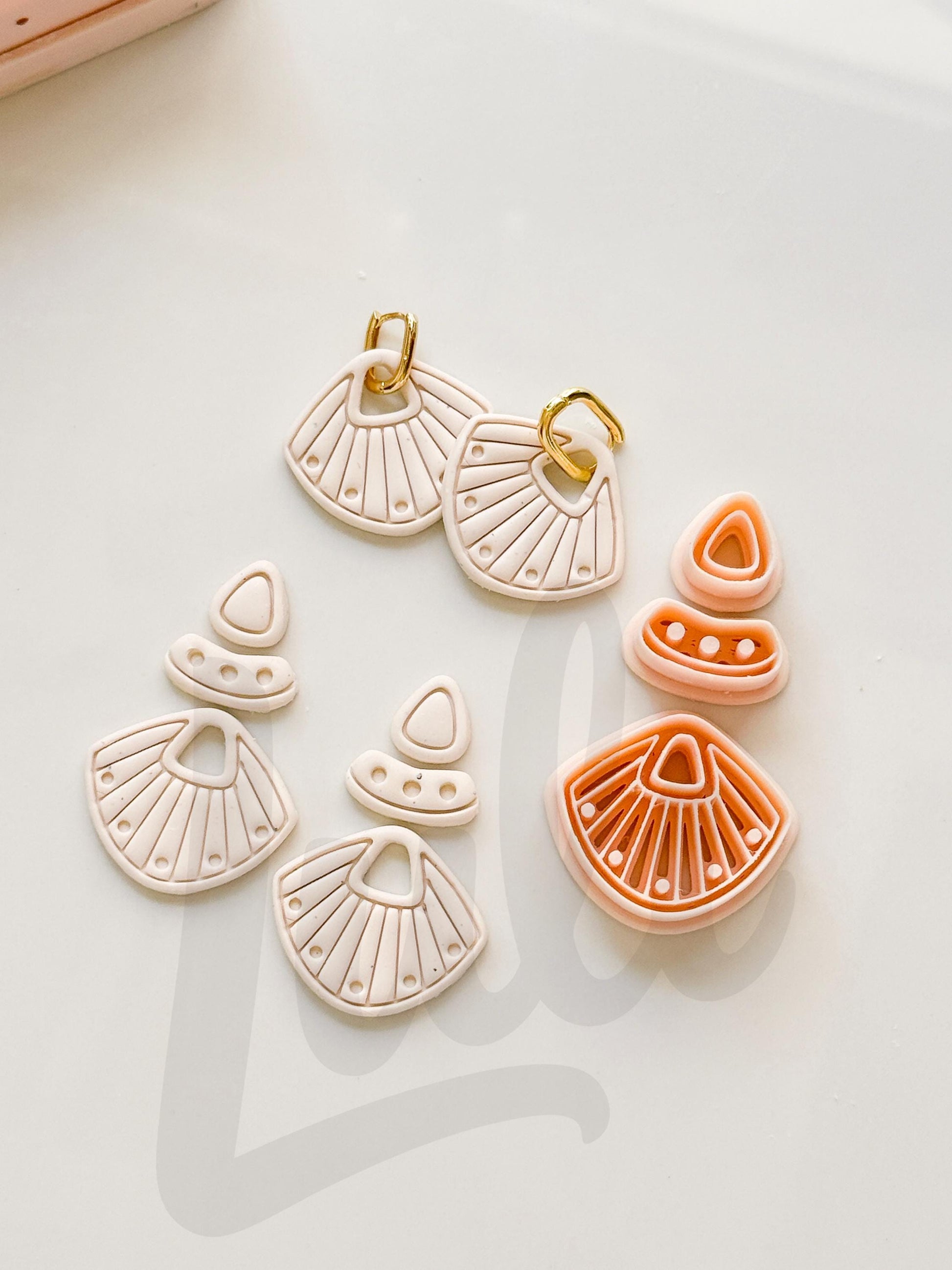 Earthy Earring Cutters: Boho Arch Dangle Collection for Polymer Clay