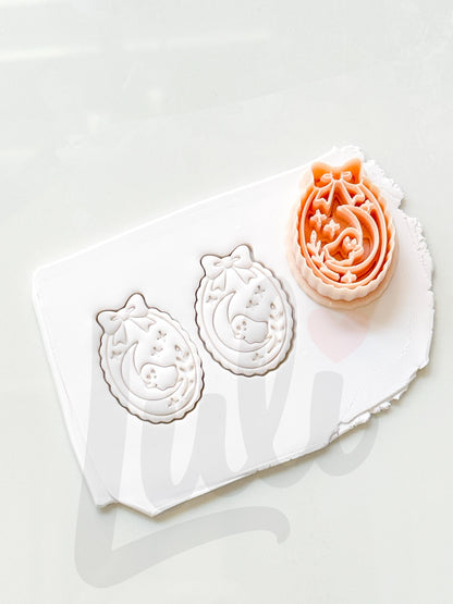 Ghost Sleeping on Moon Cutter: Dreamy Crescent Spirit Shape for Polymer Clay