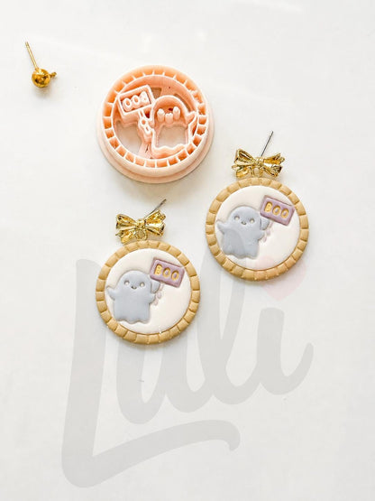 Boo Sign Cutter: Ghost Plaque Shape for Polymer Clay