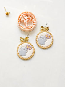 Boo Sign Cutter: Ghost Plaque Shape for Polymer Clay