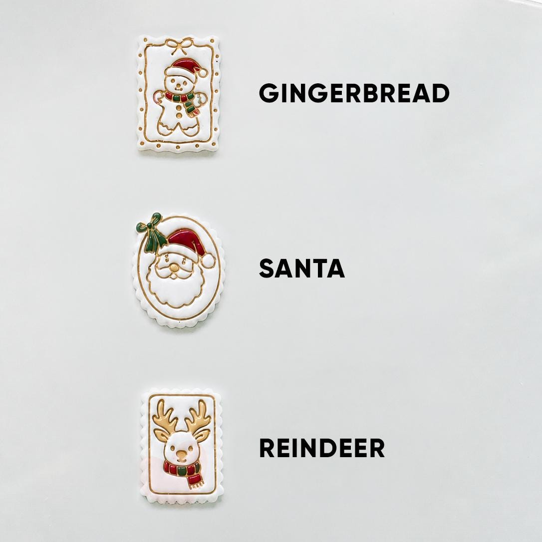Festive Christmas Cutters Set: Holiday Santa Reindeer Snowman Designs for Polymer Clay