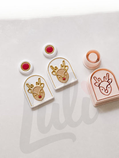 Minimal Reindeer Arch Cutter: Holiday Deer Shape for Polymer Clay
