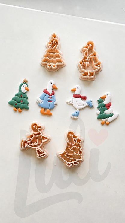 Christmas Duck Cutters: Holiday Waterfowl Shapes for Polymer Clay