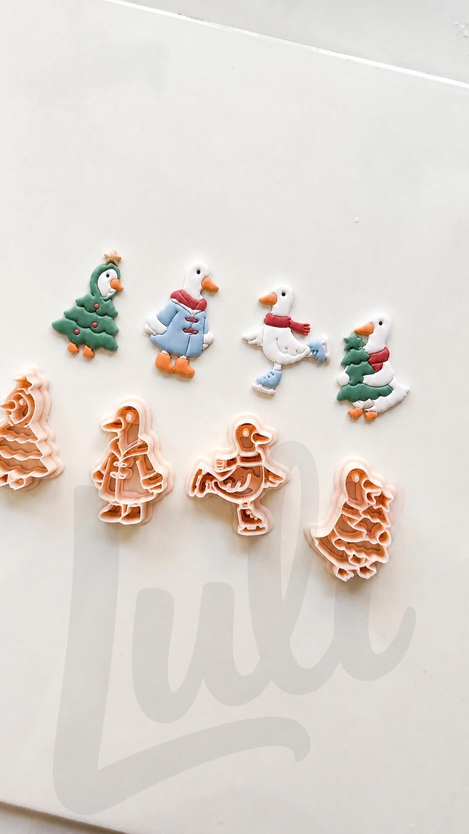 Christmas Duck Cutters: Holiday Waterfowl Shapes for Polymer Clay