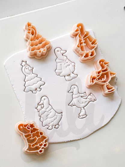 Christmas Duck Cutters: Holiday Waterfowl Shapes for Polymer Clay