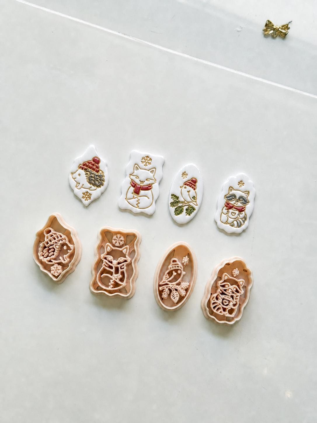 Winter Forest Charms Cutter: Woodland Animal Shapes for Polymer Clay