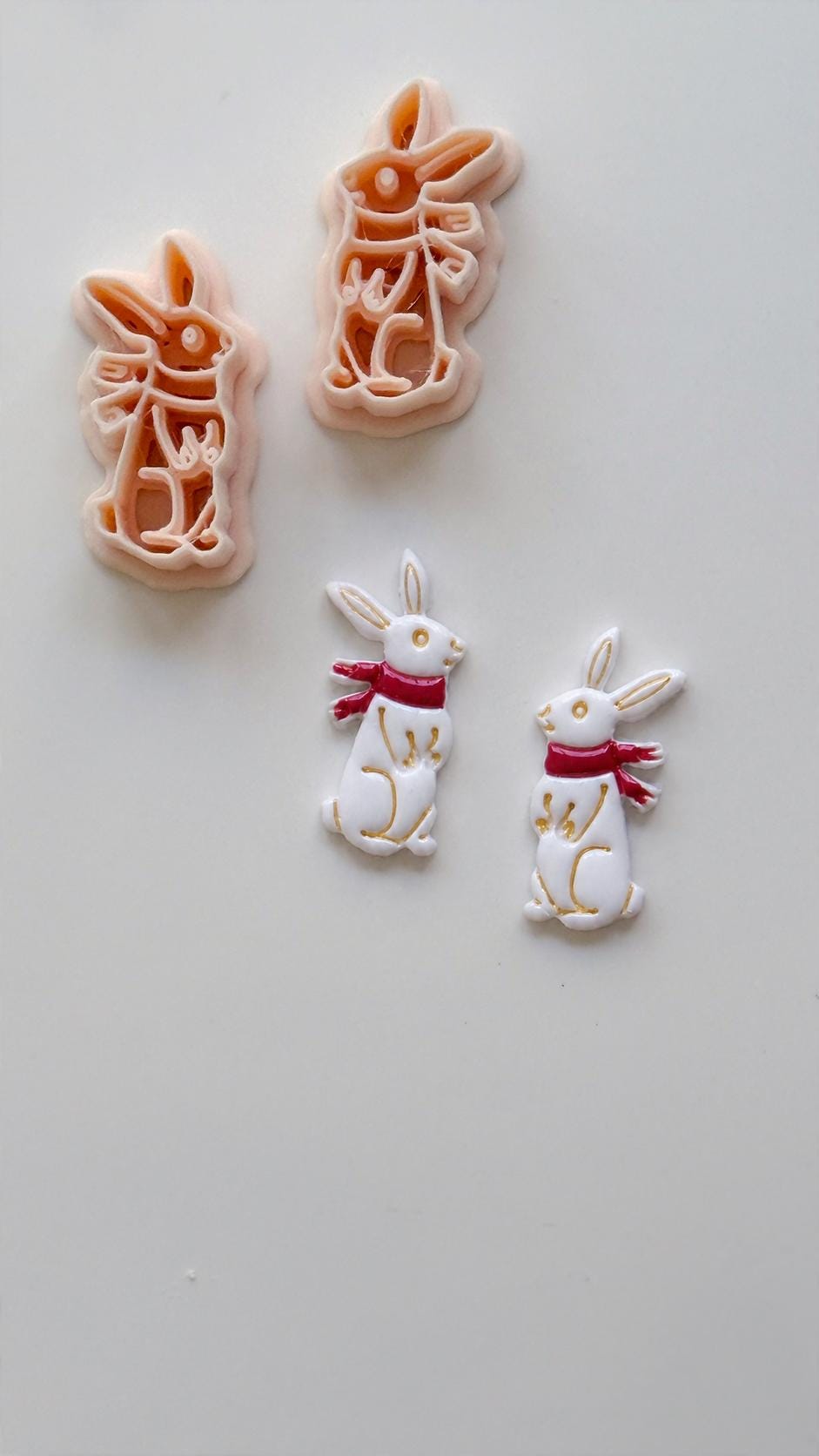 Winter bunny Cutter: Snowy Rabbit Shape for Polymer Clay