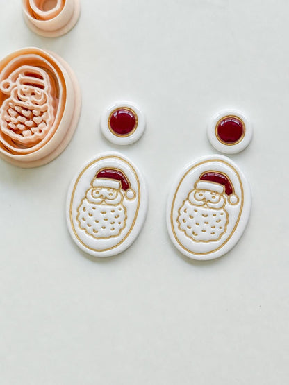 Santa Portrait Cutter: Holiday Character Shape for Polymer Clay
