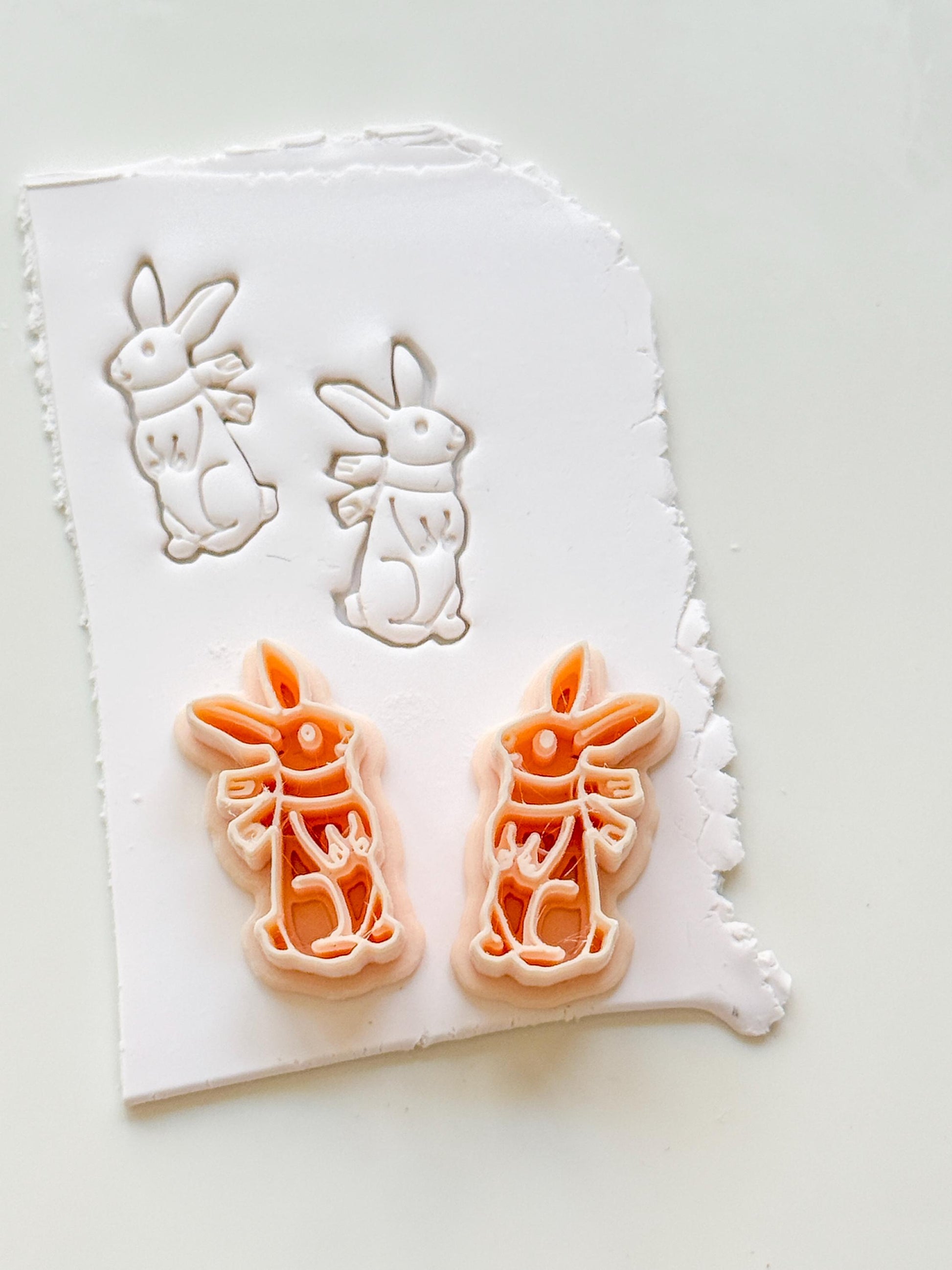Winter bunny Cutter: Snowy Rabbit Shape for Polymer Clay