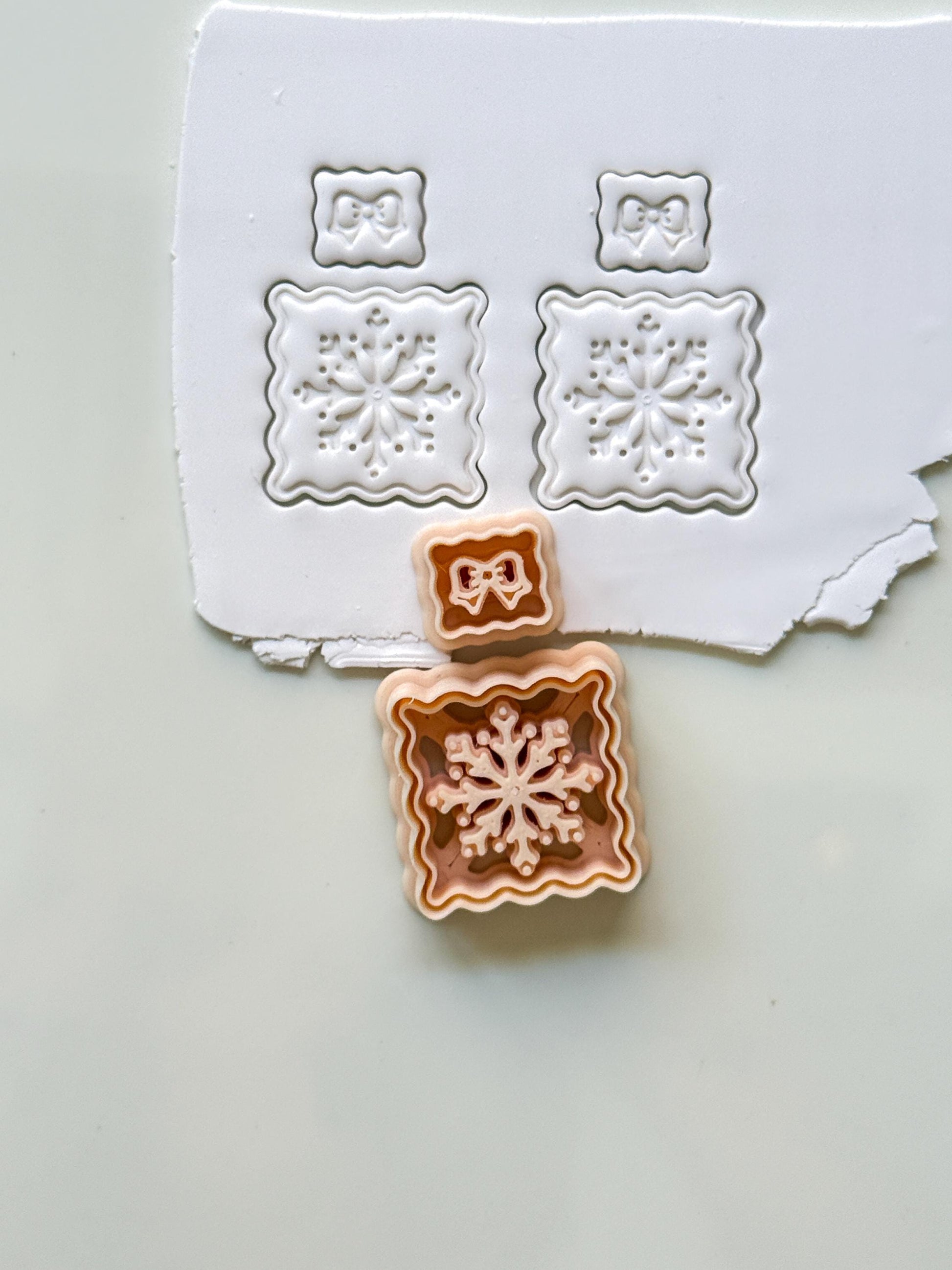 Snowflake Scallop Frame Cutter: Winter Holiday Shape for Polymer Clay
