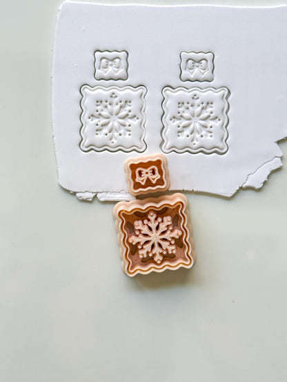 Snowflake Scallop Frame Cutter: Winter Holiday Shape for Polymer Clay