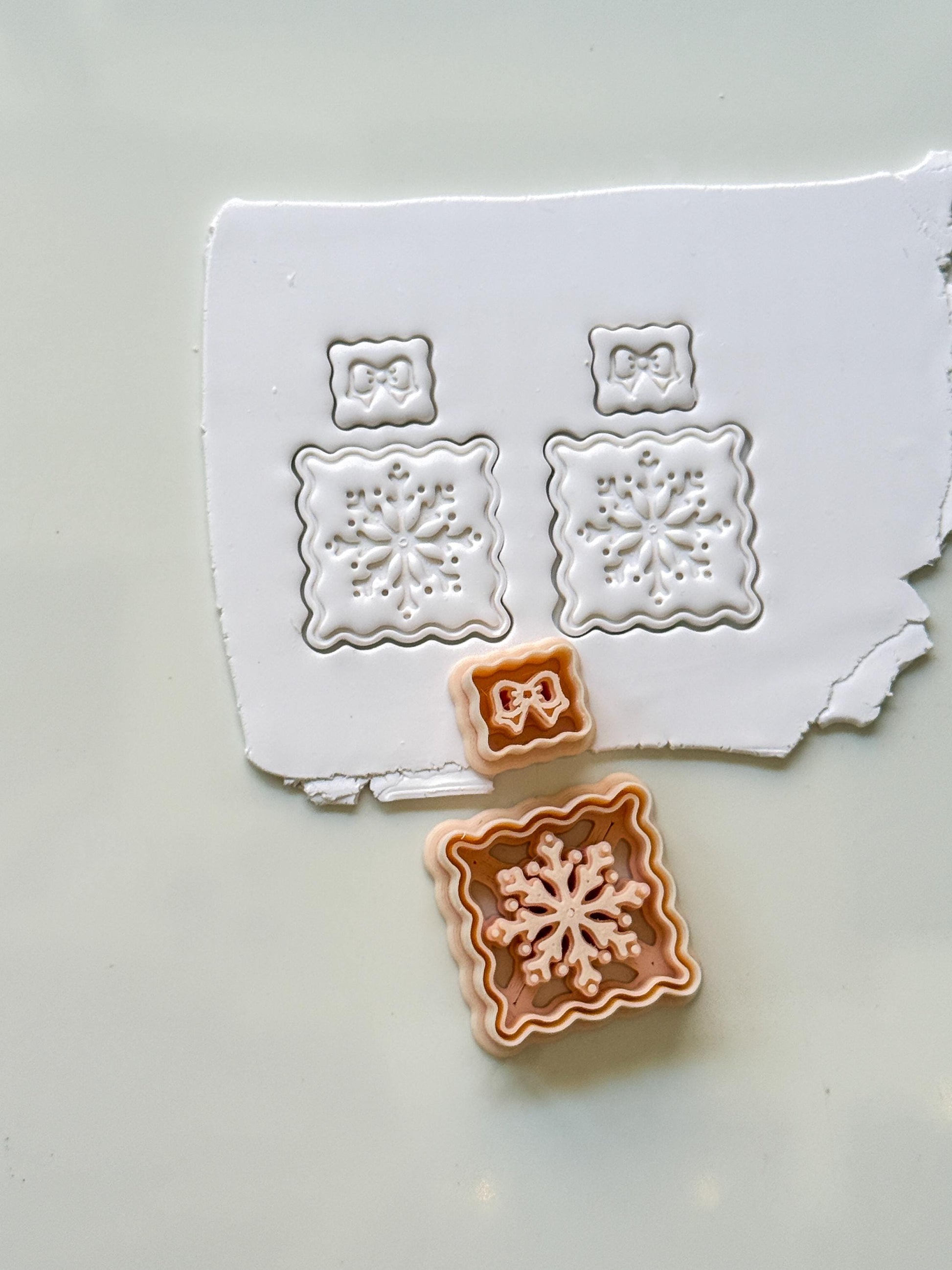 Snowflake Scallop Frame Cutter: Winter Holiday Shape for Polymer Clay
