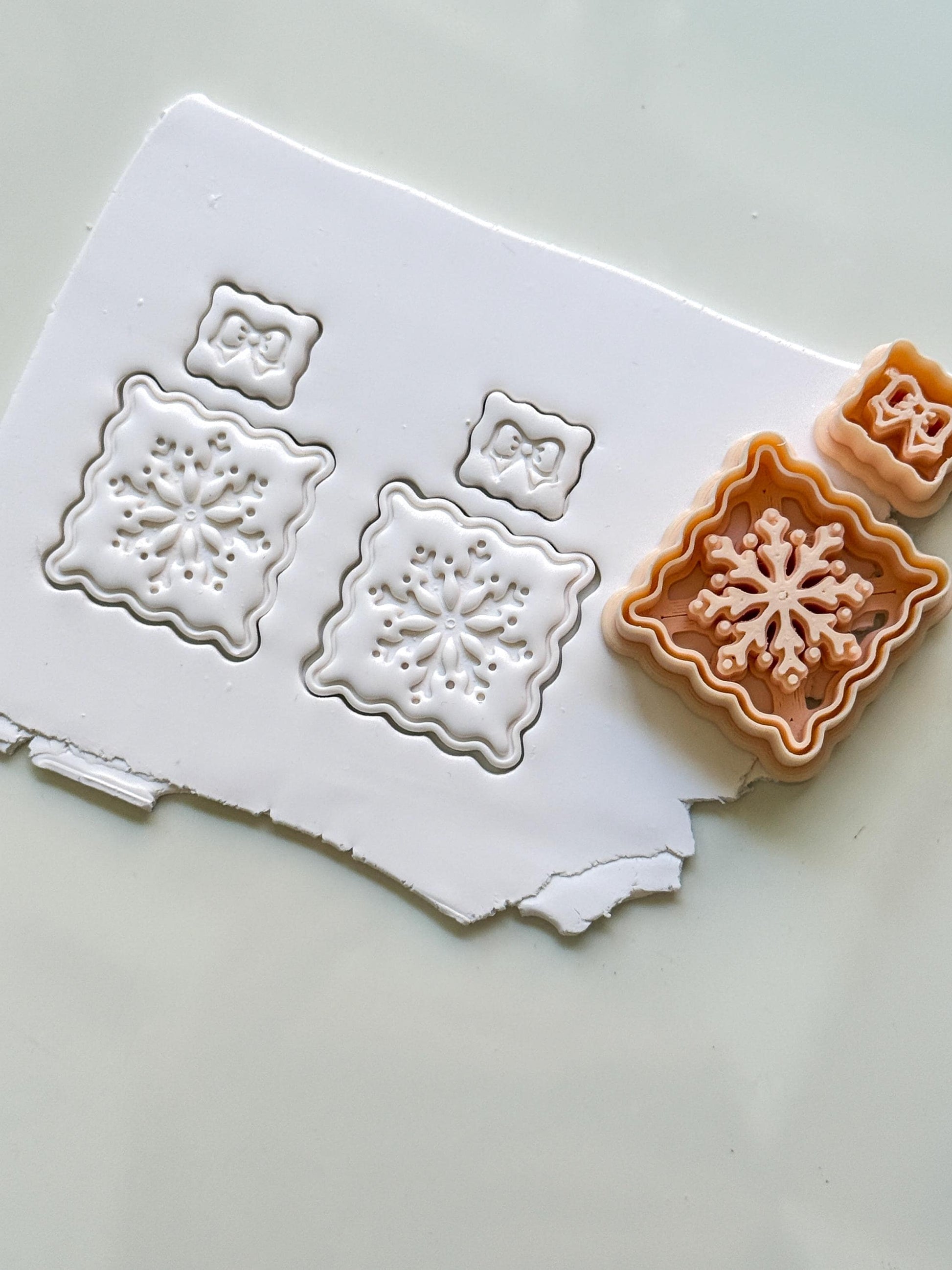 Snowflake Scallop Frame Cutter: Winter Holiday Shape for Polymer Clay