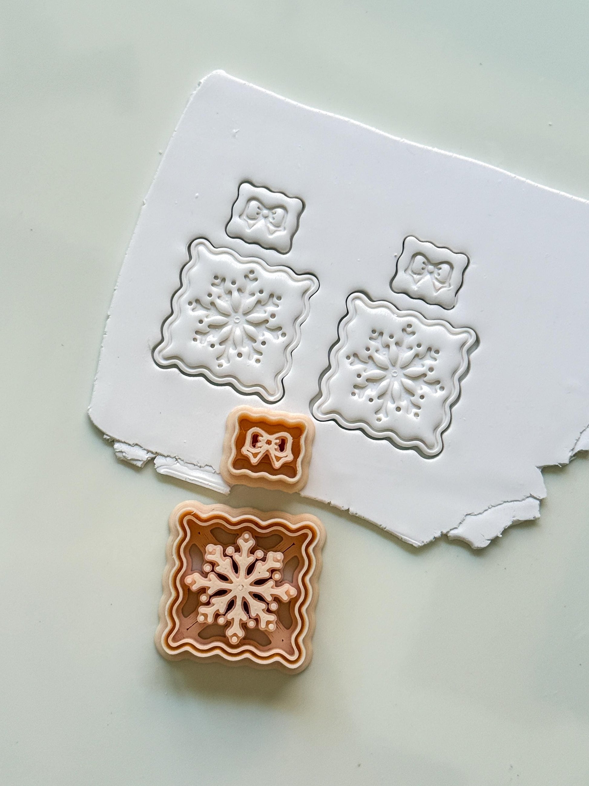 Snowflake Scallop Frame Cutter: Winter Holiday Shape for Polymer Clay