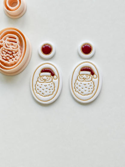Santa Portrait Cutter: Holiday Character Shape for Polymer Clay