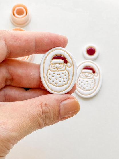 Santa Portrait Cutter: Holiday Character Shape for Polymer Clay