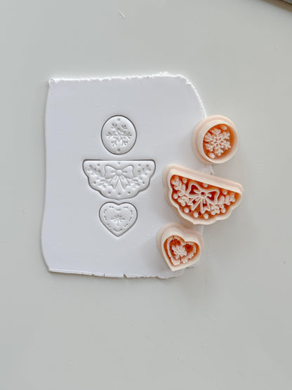Winter Bow Garland Cutter: Snowflake Design for Polymer Clay