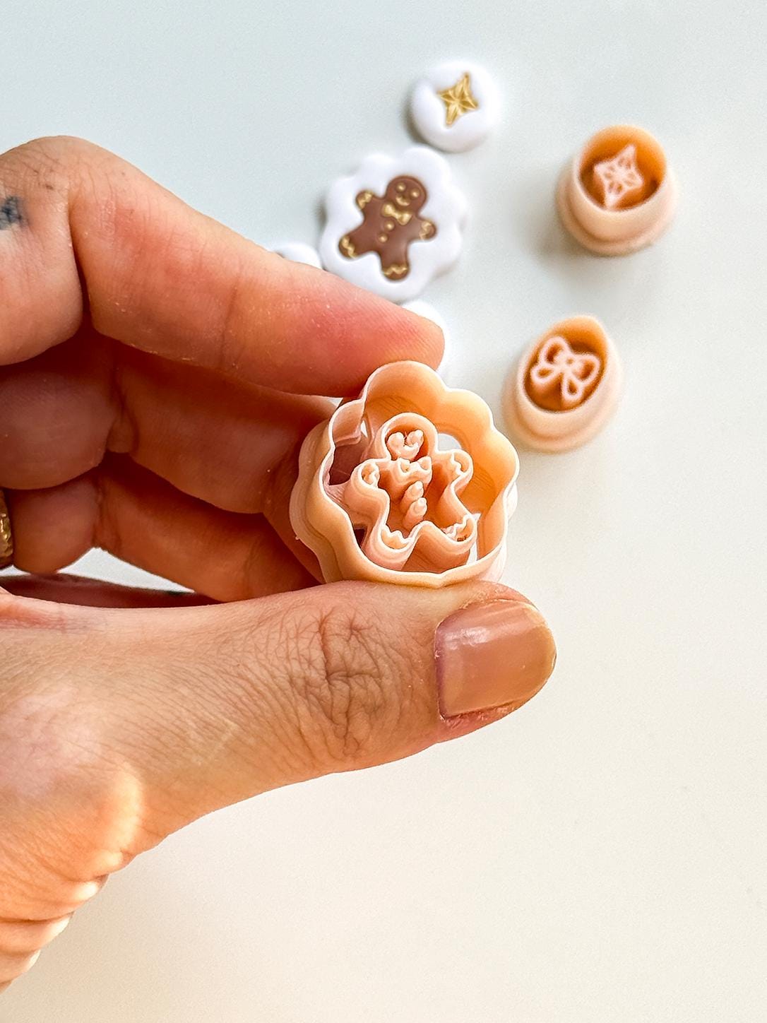Gingerbread Cameo Cutter: Holiday Framed Figure for Polymer Clay