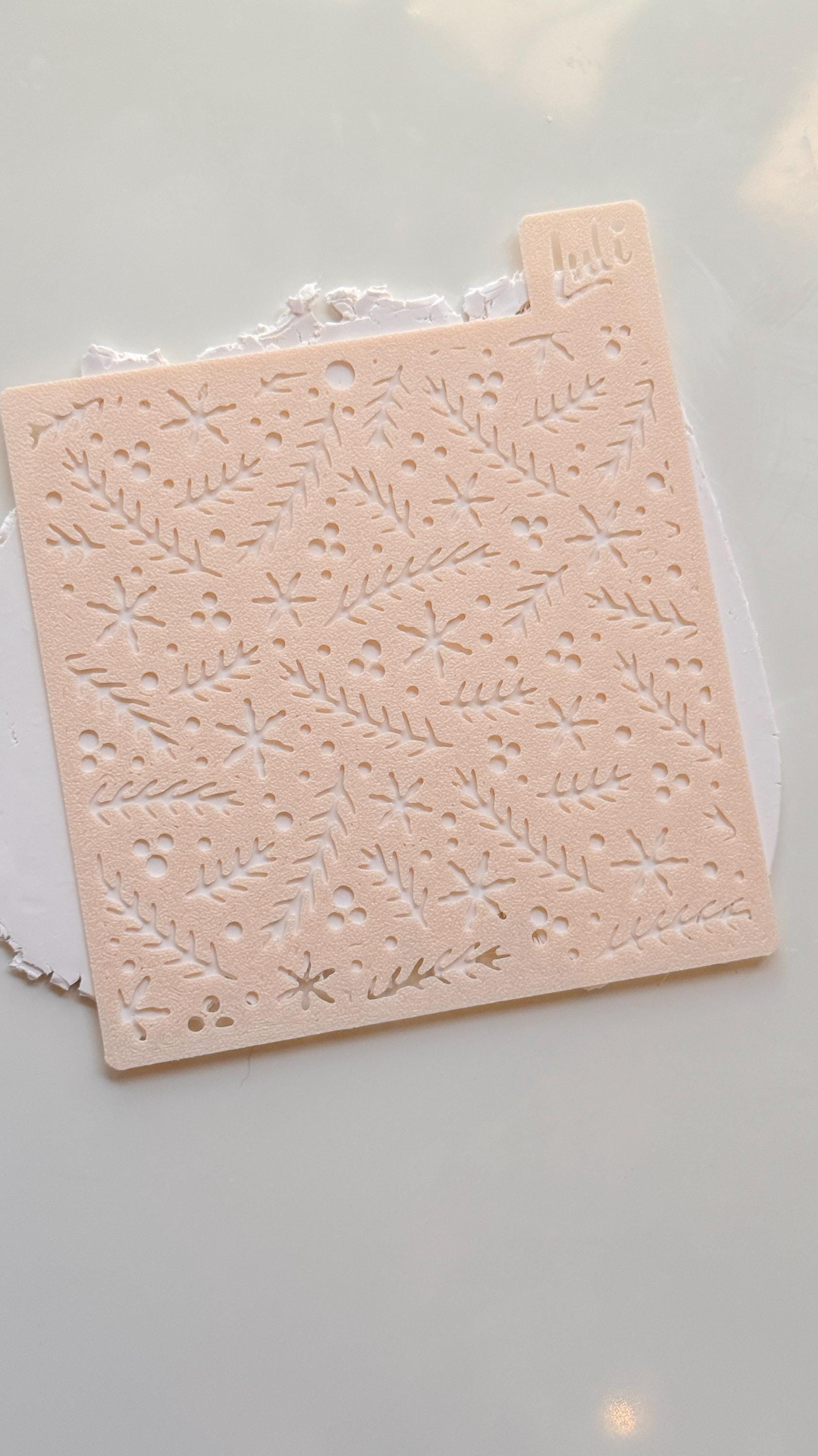 Christmas Branches Stencil for Polymer Clay: Winter Foliage Texture