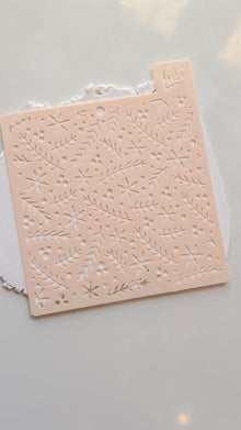 Christmas Branches Stencil for Polymer Clay: Winter Foliage Texture