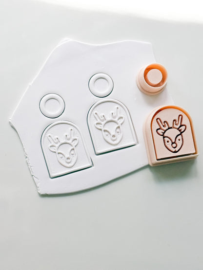 Minimal Reindeer Arch Cutter: Holiday Deer Shape for Polymer Clay