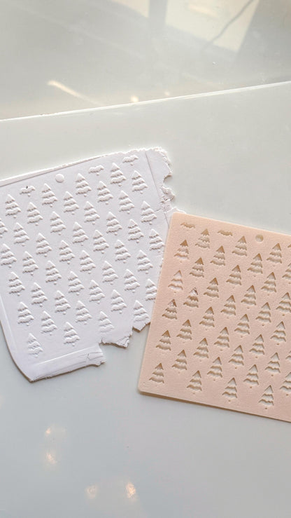 Christmas Tree Stencil: Evergreen Pattern for Polymer Clay