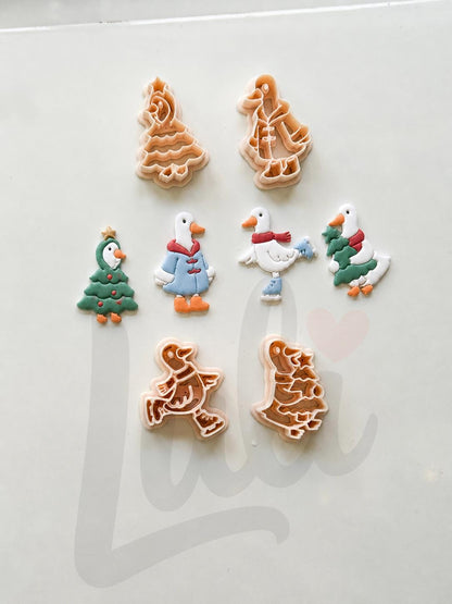 Christmas Duck Cutters: Holiday Waterfowl Shapes for Polymer Clay