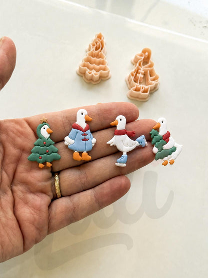 Christmas Duck Cutters: Holiday Waterfowl Shapes for Polymer Clay