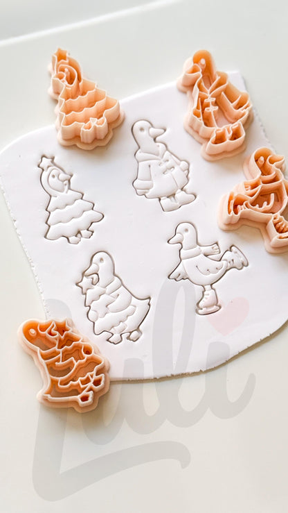 Christmas Duck Cutters: Holiday Waterfowl Shapes for Polymer Clay