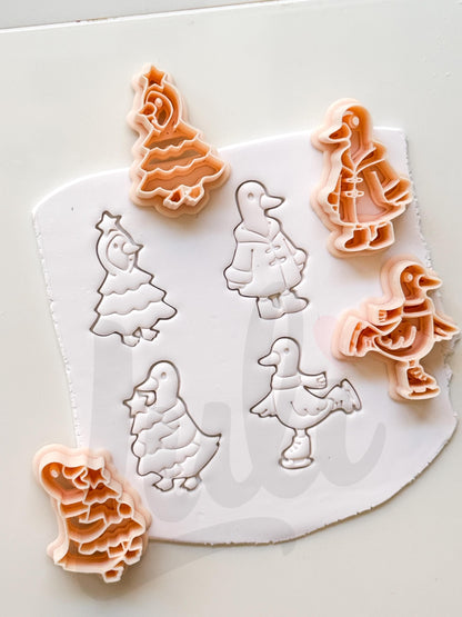 Christmas Duck Cutters: Holiday Waterfowl Shapes for Polymer Clay