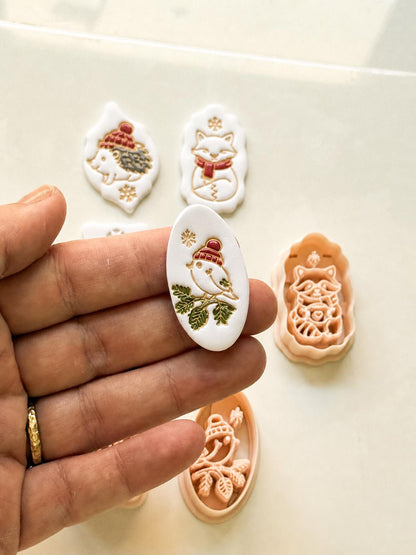 Winter Forest Charms Cutter: Woodland Animal Shapes for Polymer Clay
