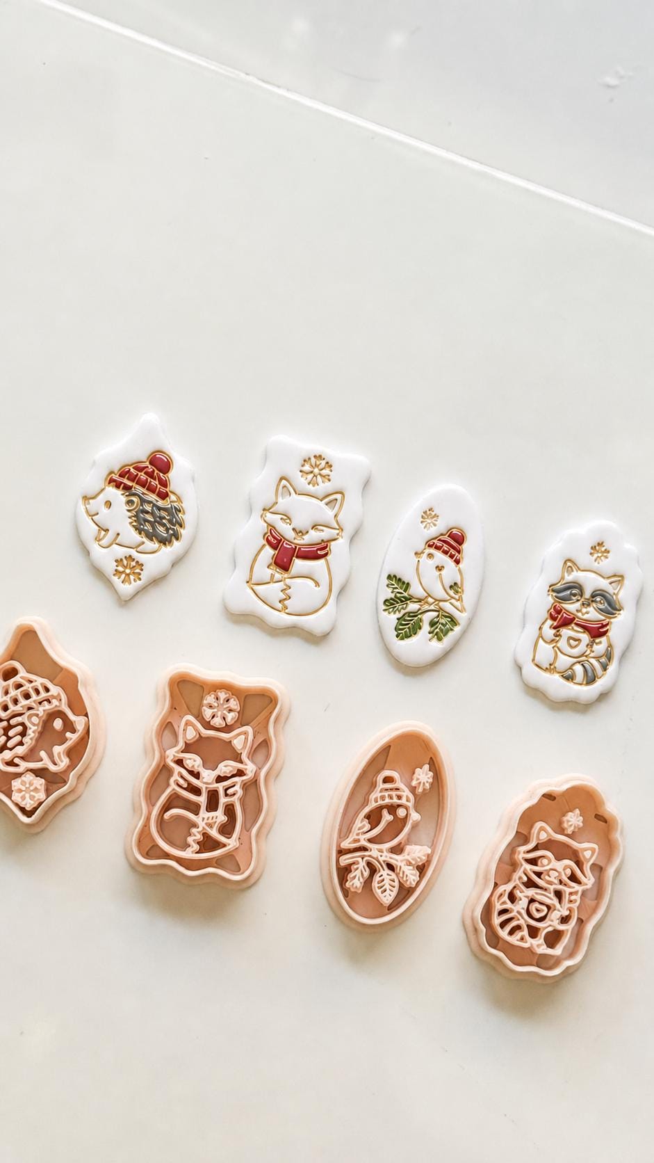 Winter Forest Charms Cutter: Woodland Animal Shapes for Polymer Clay