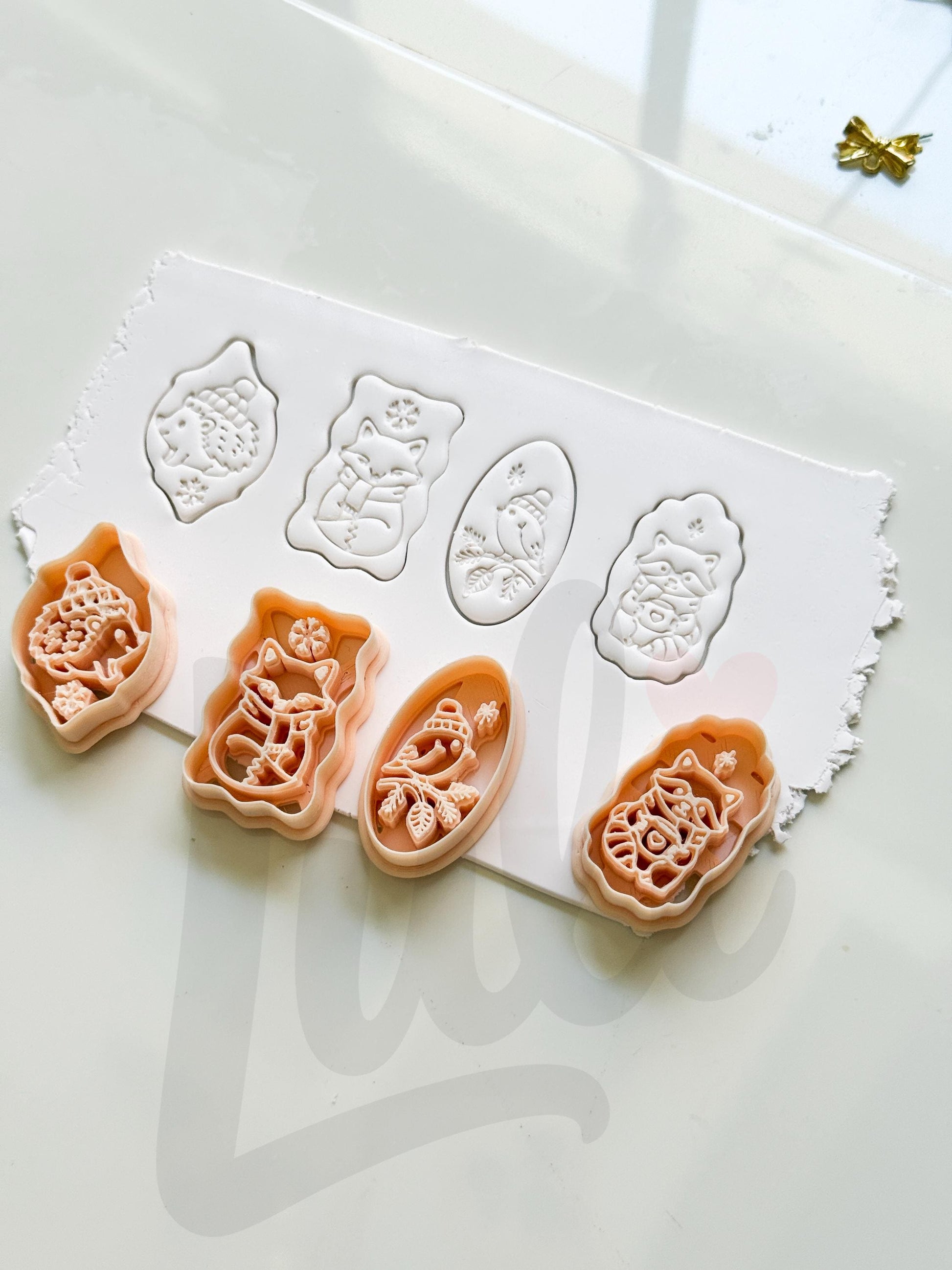 Winter Forest Charms Cutter: Woodland Animal Shapes for Polymer Clay