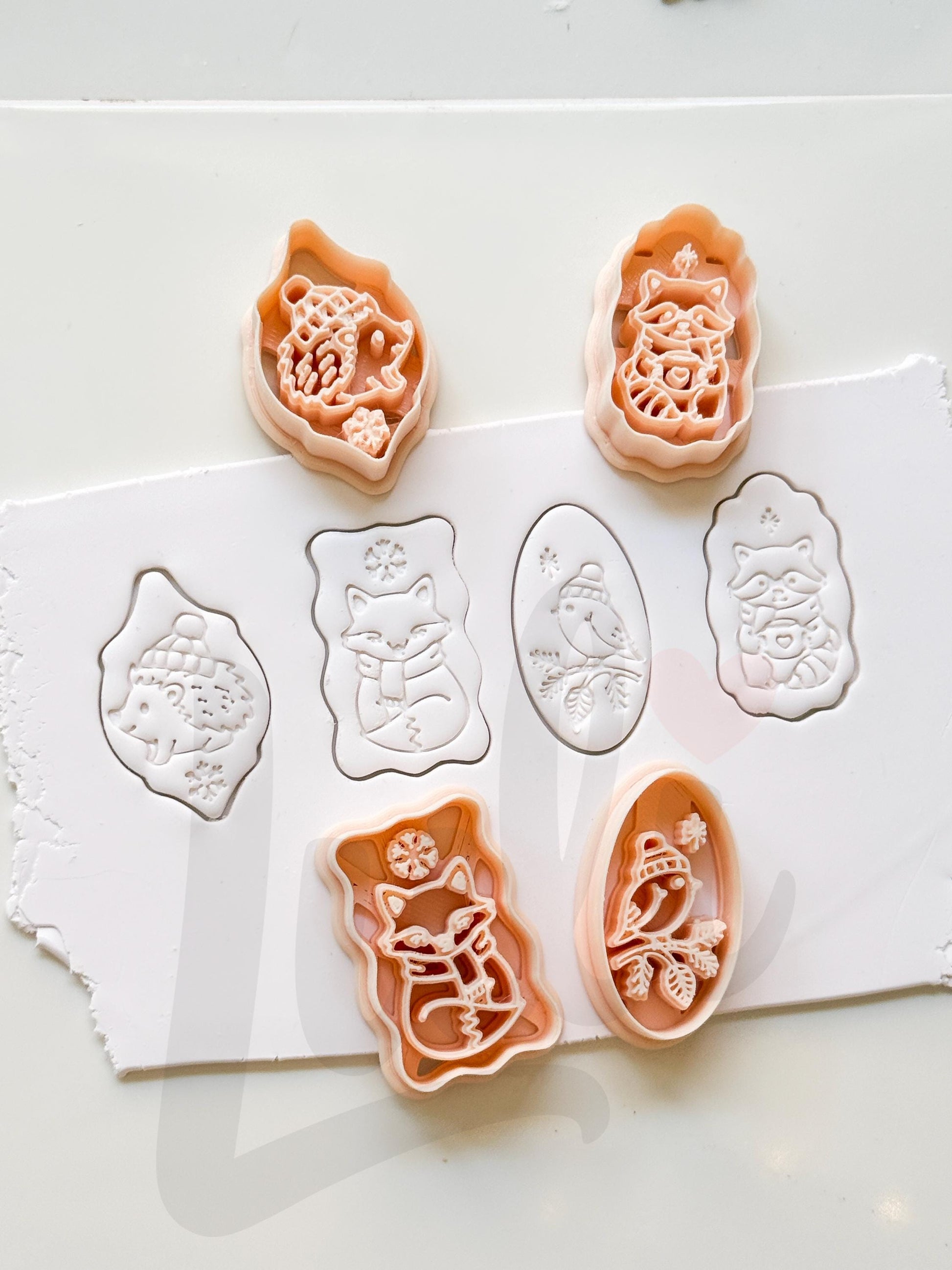 Winter Forest Charms Cutter: Woodland Animal Shapes for Polymer Clay