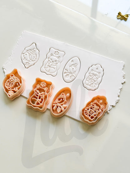Winter Forest Charms Cutter: Woodland Animal Shapes for Polymer Clay