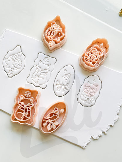 Winter Forest Charms Cutter: Woodland Animal Shapes for Polymer Clay