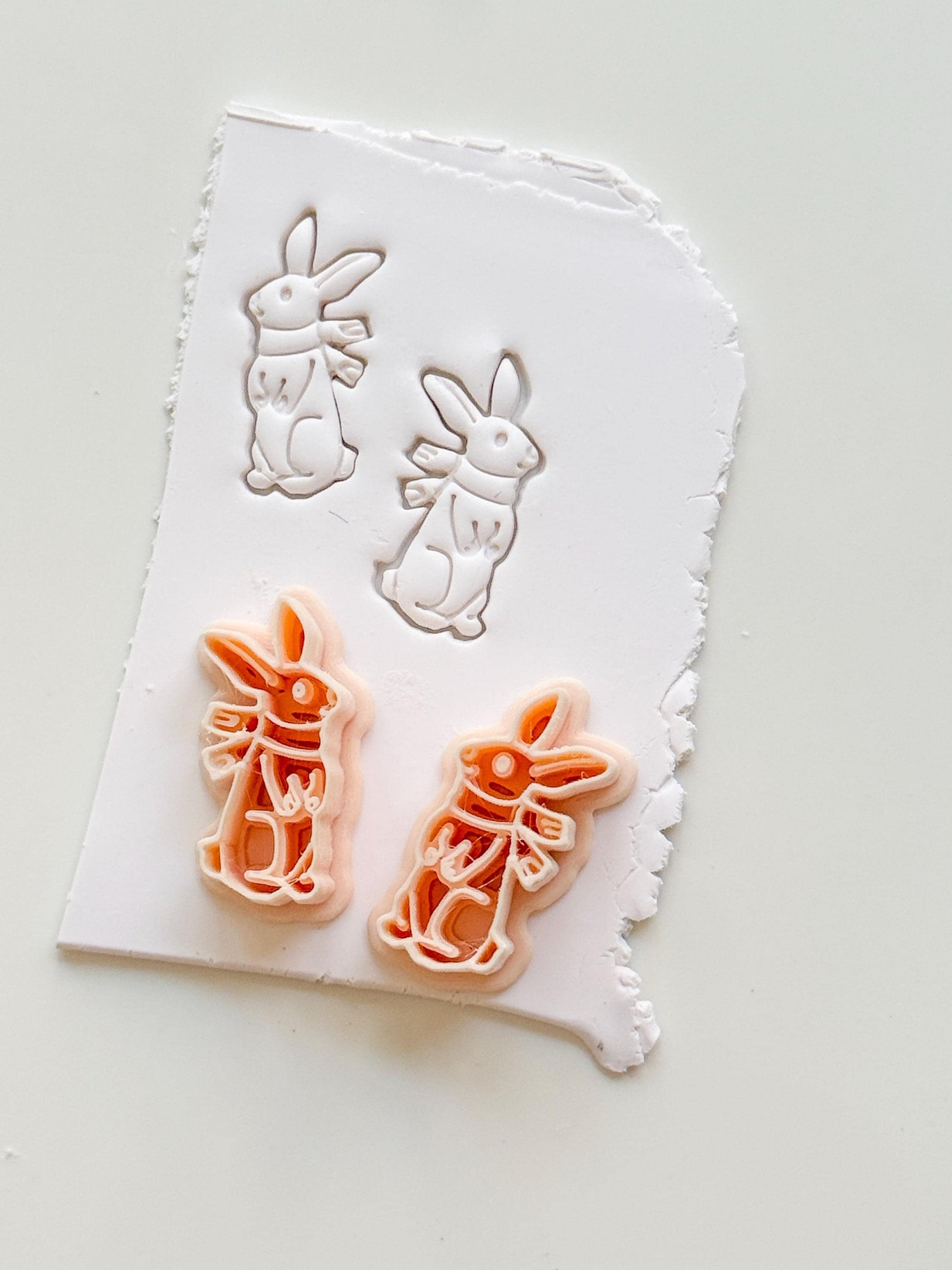 Winter bunny Cutter: Snowy Rabbit Shape for Polymer Clay