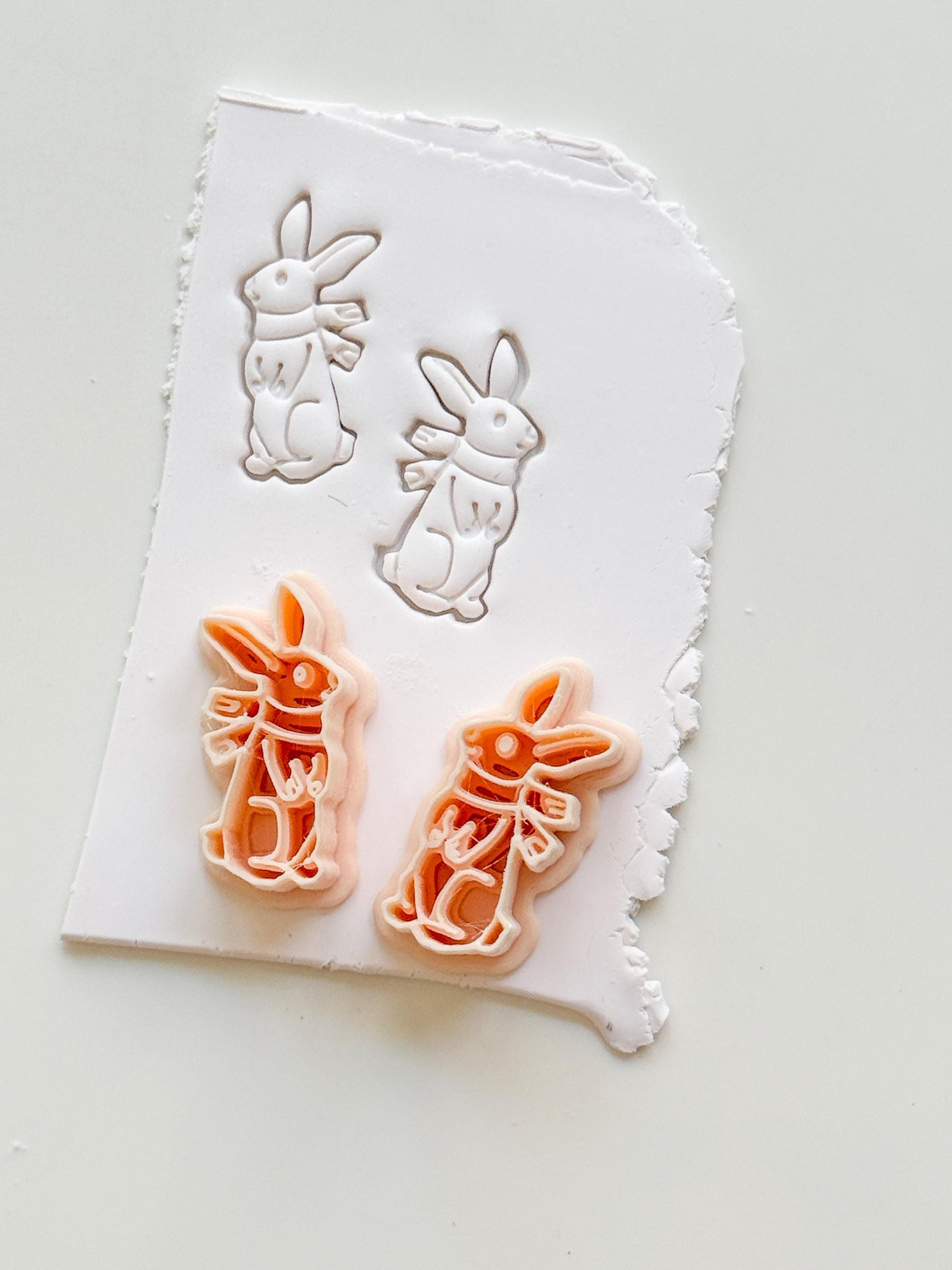 Winter bunny Cutter: Snowy Rabbit Shape for Polymer Clay