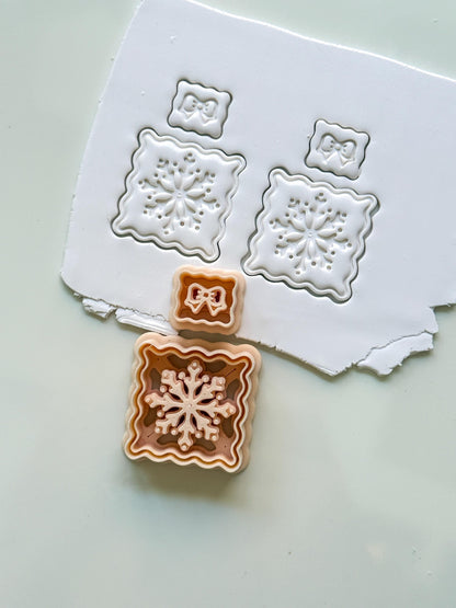 Snowflake Scallop Frame Cutter: Winter Holiday Shape for Polymer Clay