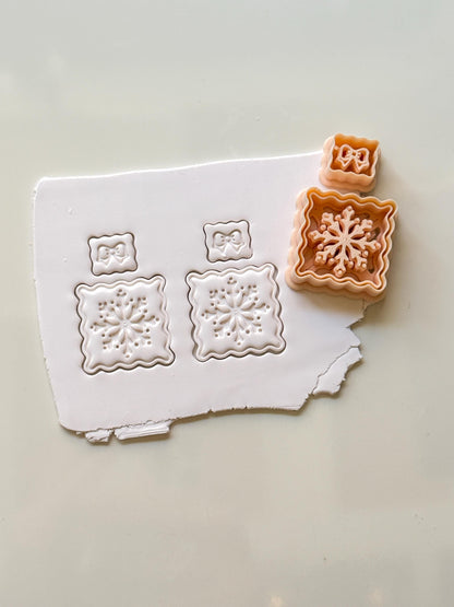Snowflake Scallop Frame Cutter: Winter Holiday Shape for Polymer Clay