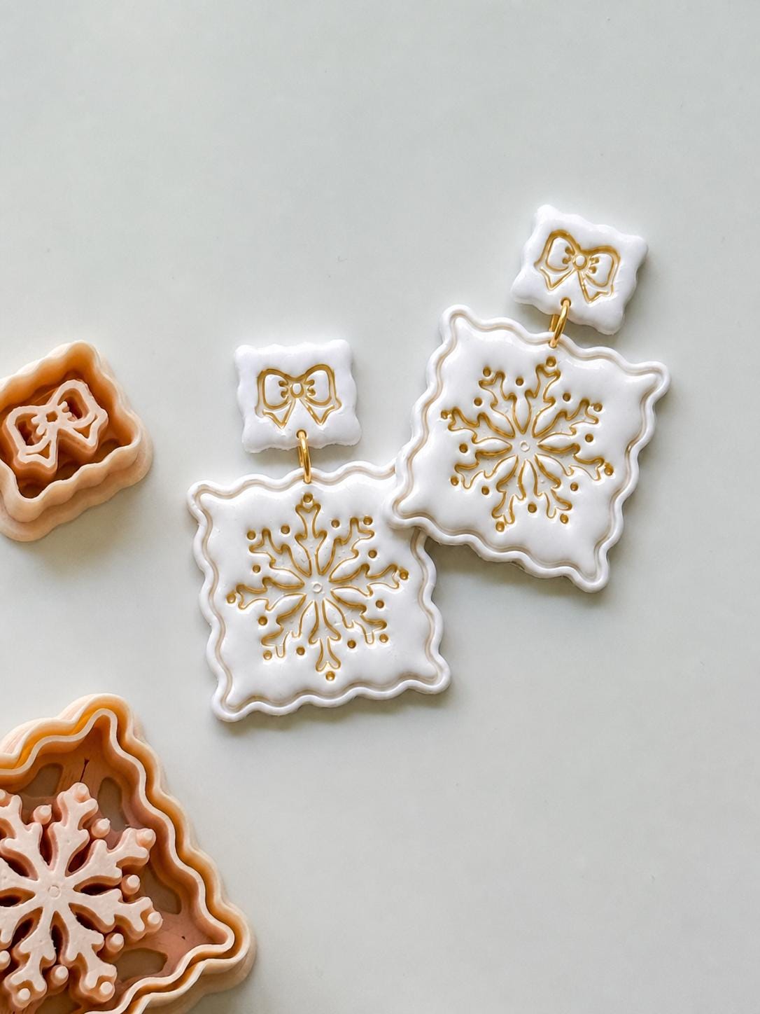 Snowflake Scallop Frame Cutter: Winter Holiday Shape for Polymer Clay