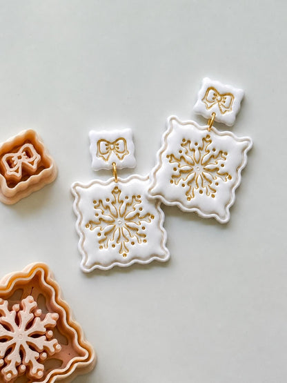 Snowflake Scallop Frame Cutter: Winter Holiday Shape for Polymer Clay