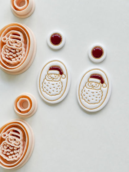 Santa Portrait Cutter: Holiday Character Shape for Polymer Clay