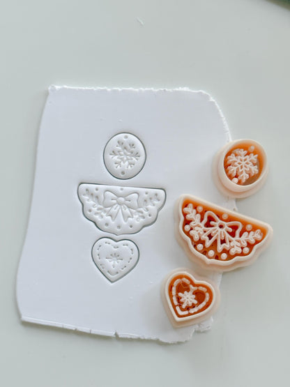 Winter Bow Garland Cutter: Snowflake Design for Polymer Clay