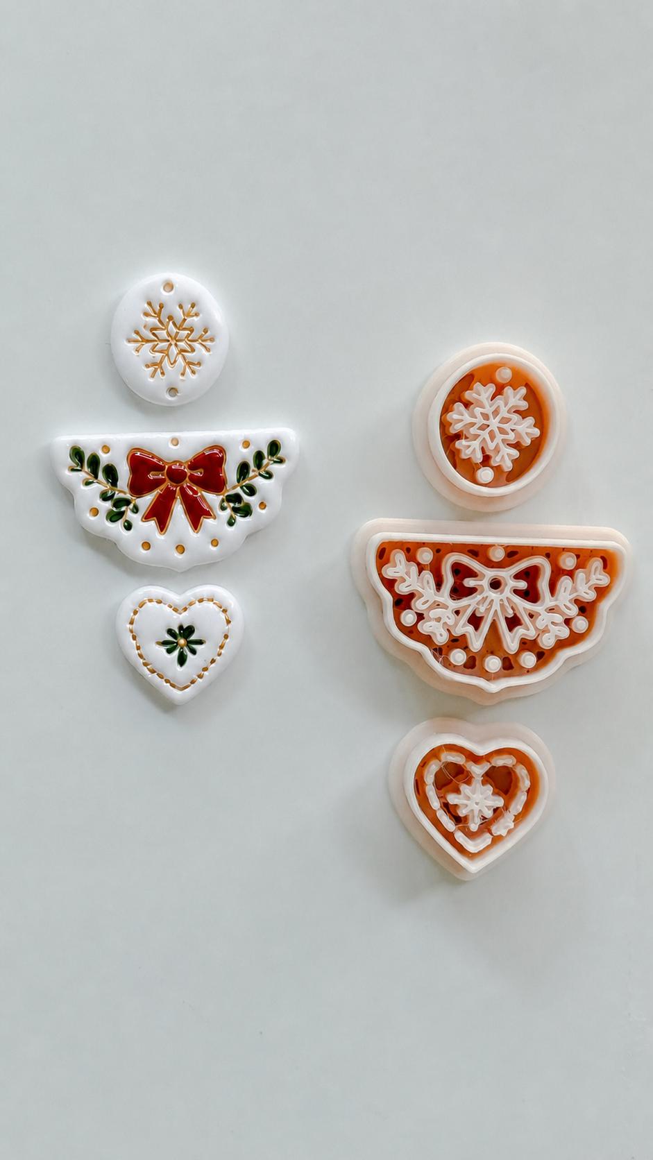 Winter Bow Garland Cutter: Snowflake Design for Polymer Clay