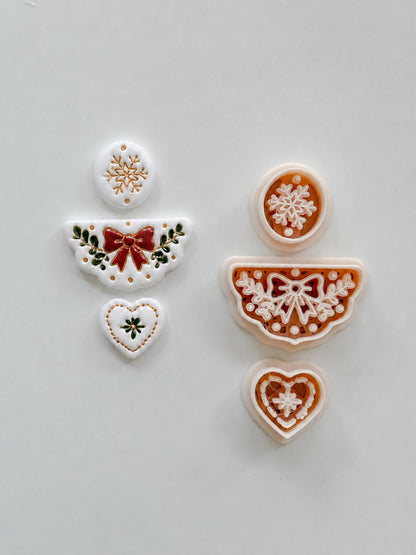 Winter Bow Garland Cutter: Snowflake Design for Polymer Clay