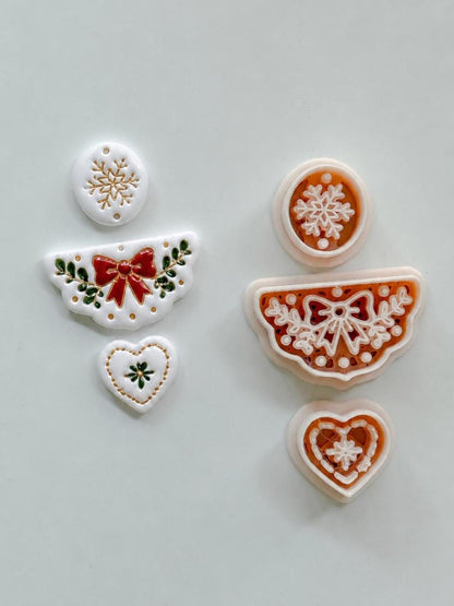 Winter Bow Garland Cutter: Snowflake Design for Polymer Clay