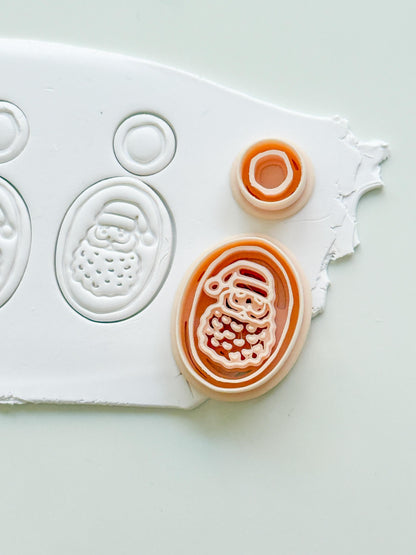 Santa Portrait Cutter: Holiday Character Shape for Polymer Clay