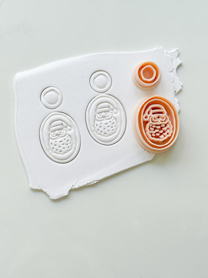 Santa Portrait Cutter: Holiday Character Shape for Polymer Clay