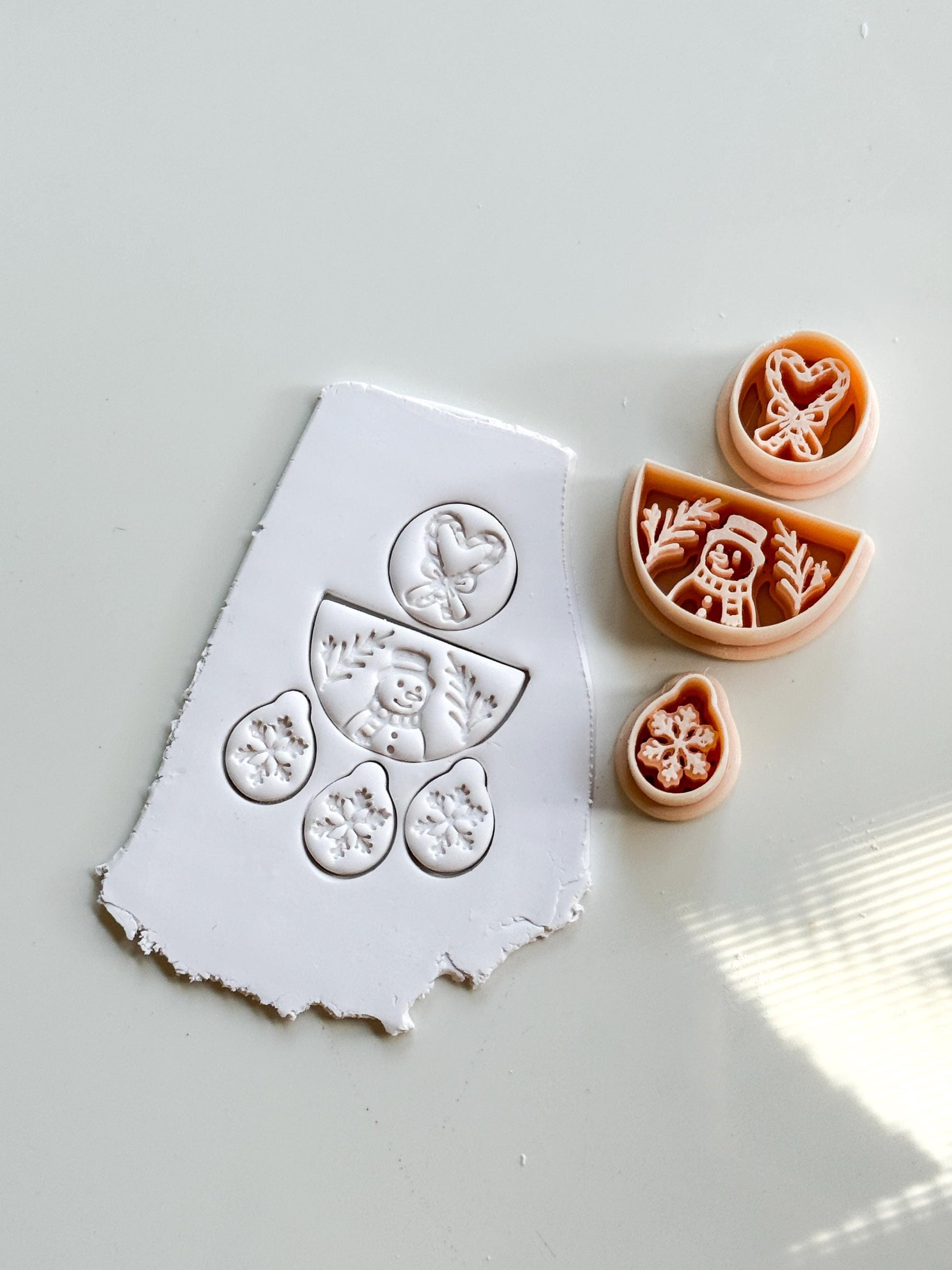 Candy Cane Snowman Cutter: Christmas Holiday Shapes for Polymer Clay
